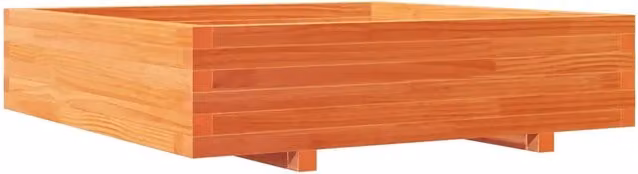 Fioriera in legno massello di pino marrone per giardino ornamentale o orto, L: 100 cm, P: 100 cm, H: 26,5 cm