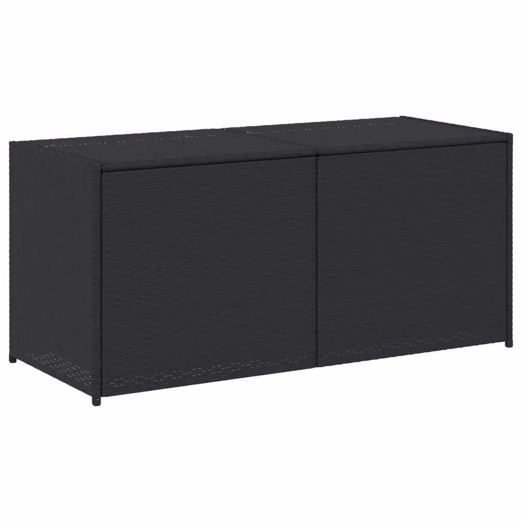 Contenitore da giardino moderno vidaXL in rattan e metallo nero L: 120 cm, P: 50 cm, H: 56 cm – 2
