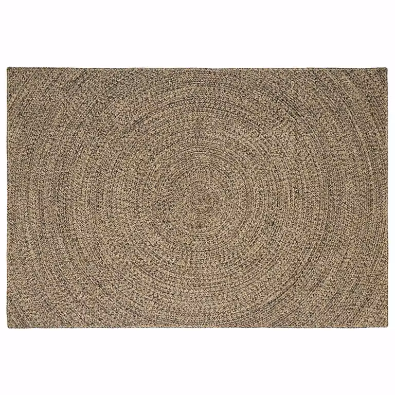 Tappeto da area moderno in juta vidaXL, rettangolare, beige e nero, L 160 cm x P 230 cm