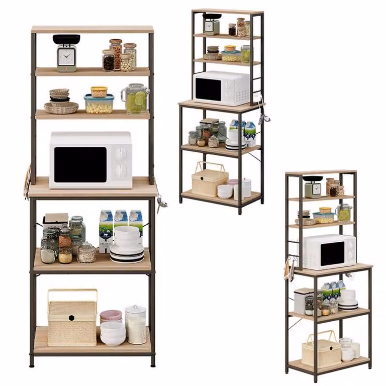 Scaffale Multifunzionale Mobile Da Cucina Marrone Chiaro Sonoma Loft 6 Ripiani