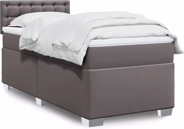 Giroletto a Molle con Materasso Grigio 100x200 cm in Similpelle 3286110