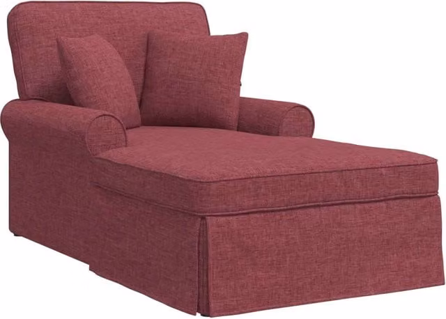 Chaise Longe con Gonna con cuscino 3 pz Rosso Vino Tessuto CFW9172798