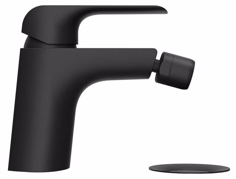 Miscelatore bidet Ravak Flat FL 055.20BL da 121 mm con beccuccio ClickClak, nero
