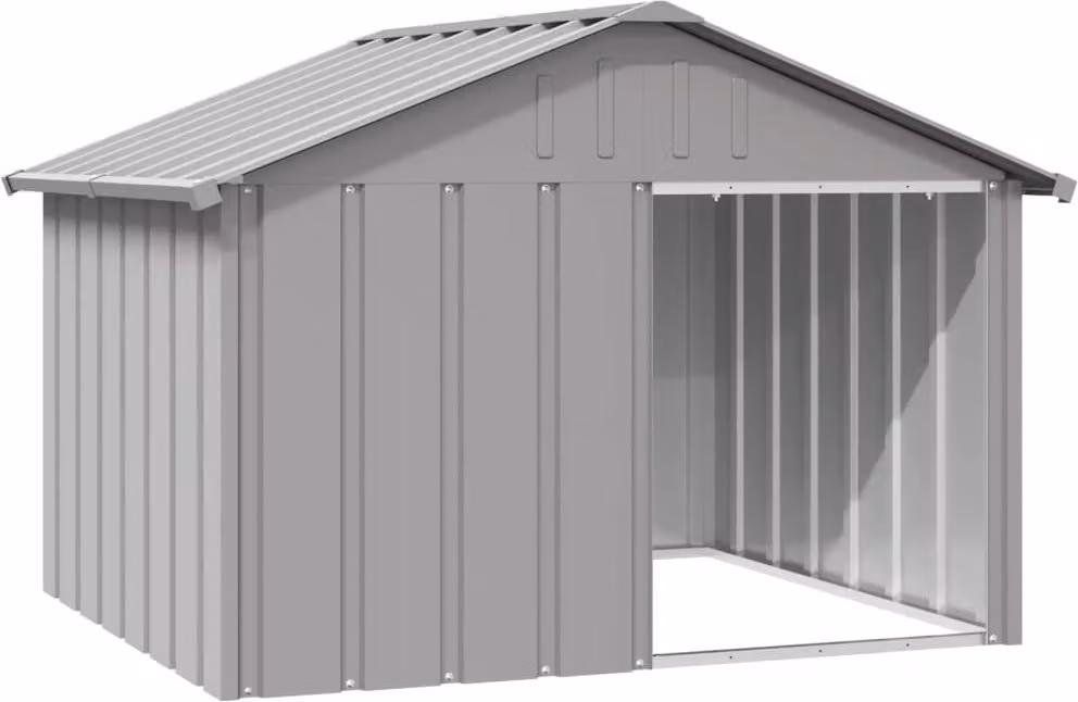 Casetta per Cani grigio 116,5x103x81,5 cm Acciaio Zincato