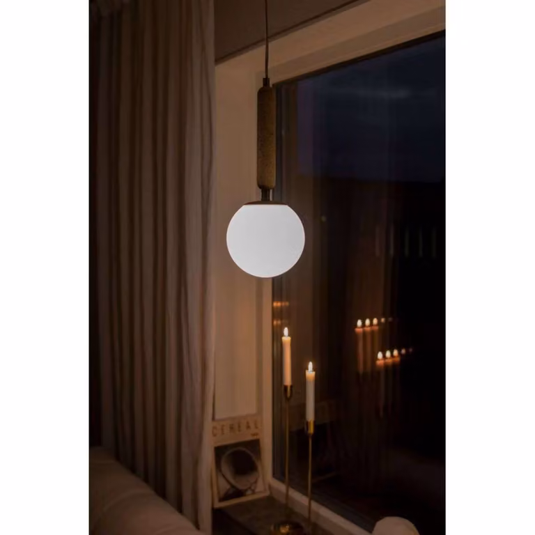 Globen Lighting Lampada a sospensione Torrano, dimmerabile, Crema / Ambra, Soggiorno / Sala da pranzo, Pietra, Design, Lampada a sospensione