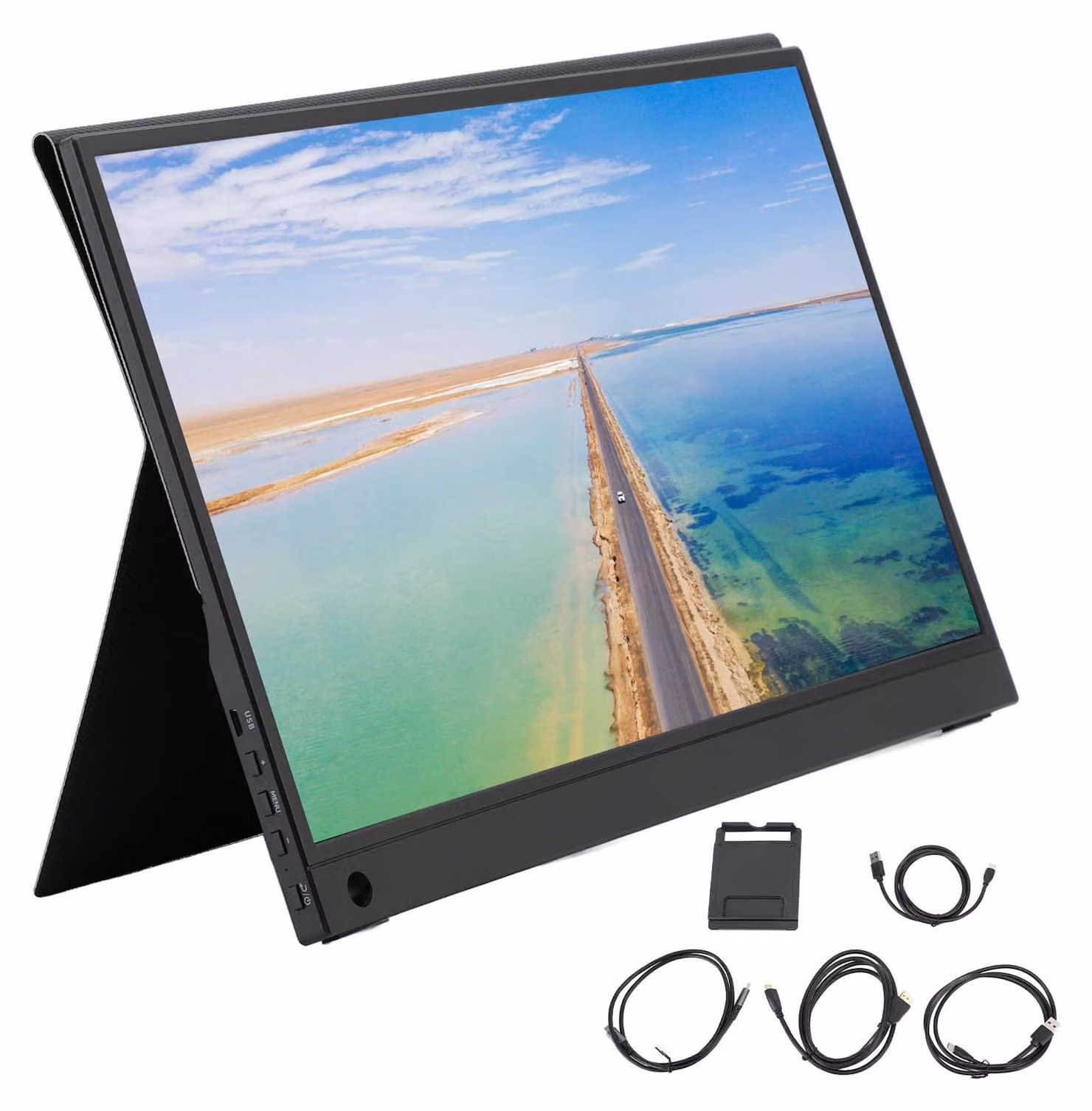 Display portatile da 15,6 pollici IPS Ultra Slim HDR con touchscreen, USB Type-C, interfaccia multimediale HD, doppio schermo per telefono, computer e giochi