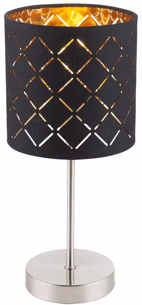 Lampada da tavolo a LED, tessuto, nero, H 35 cm