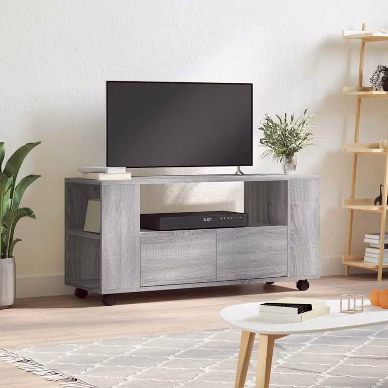 vidaXL Mobile Porta TV Moderno in Legno Multistrato Grigio Sonoma L: 102 cm, P: 34,5 cm, H: 43 cm