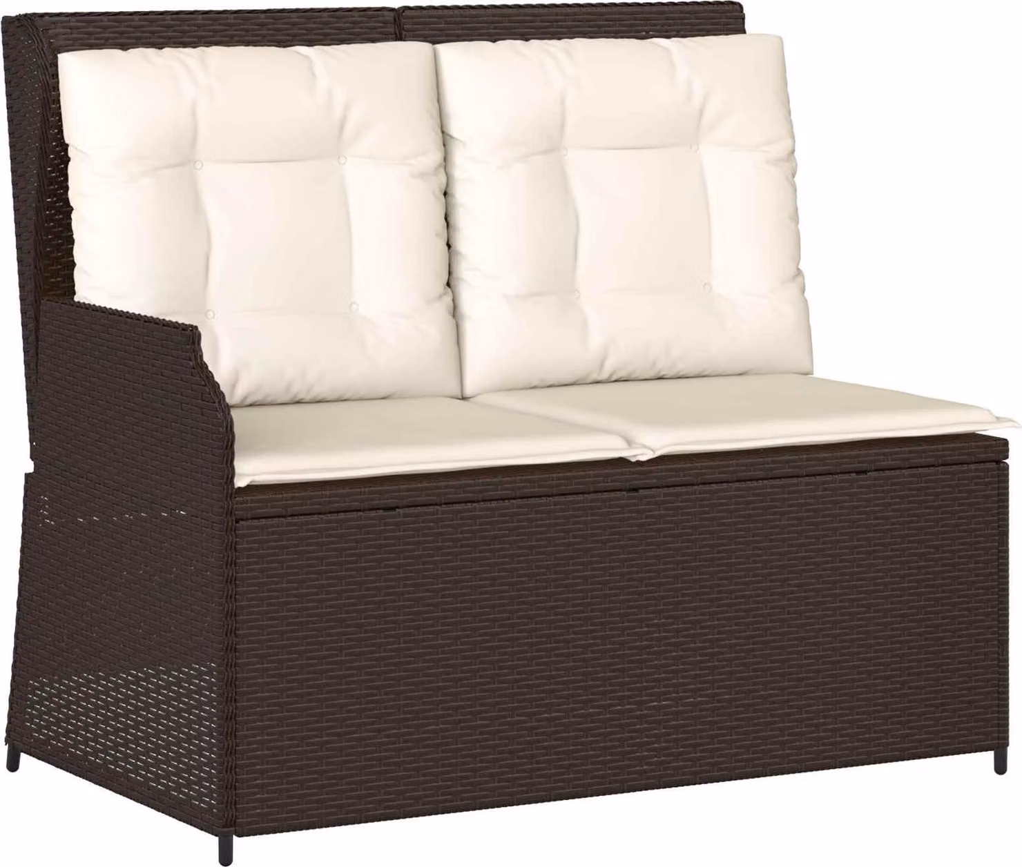 Panchina da giardino Marrone polyrattan