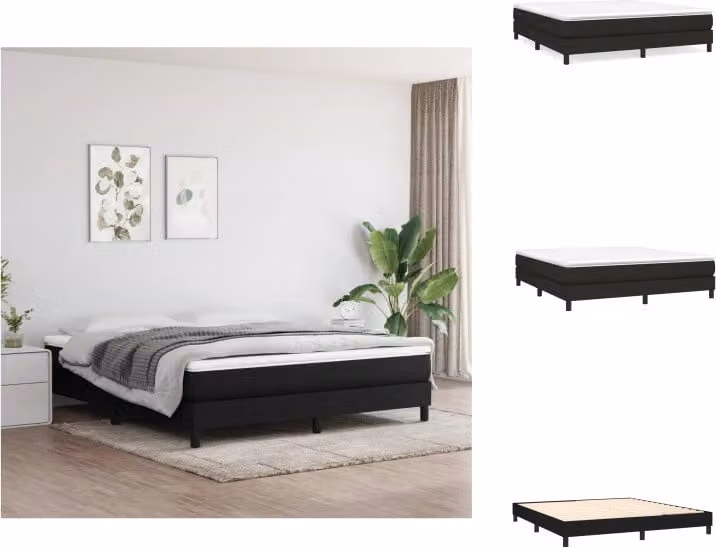 vidaXL Letto a molle insacchettate nero 160x200 cm tessuto - Letti e strutture letto