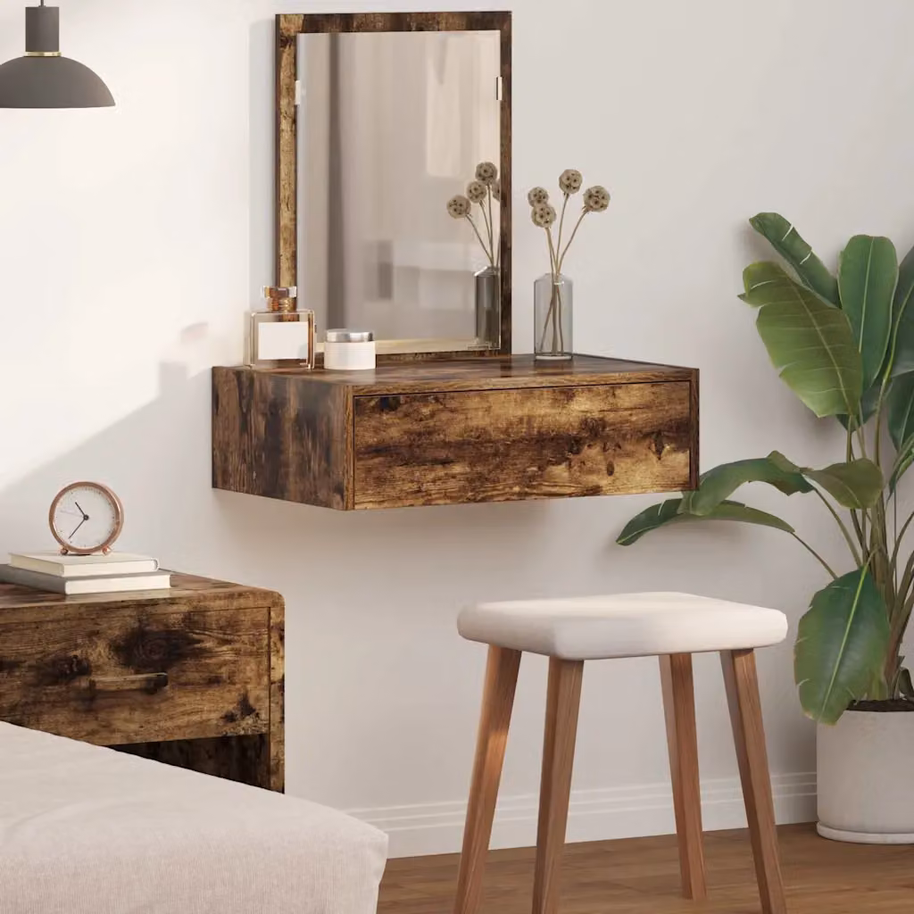 vidaXL Tavolo da Trucco Moderno in Legno Marrone L: 60 cm, P: 40 cm, H: 70 cm