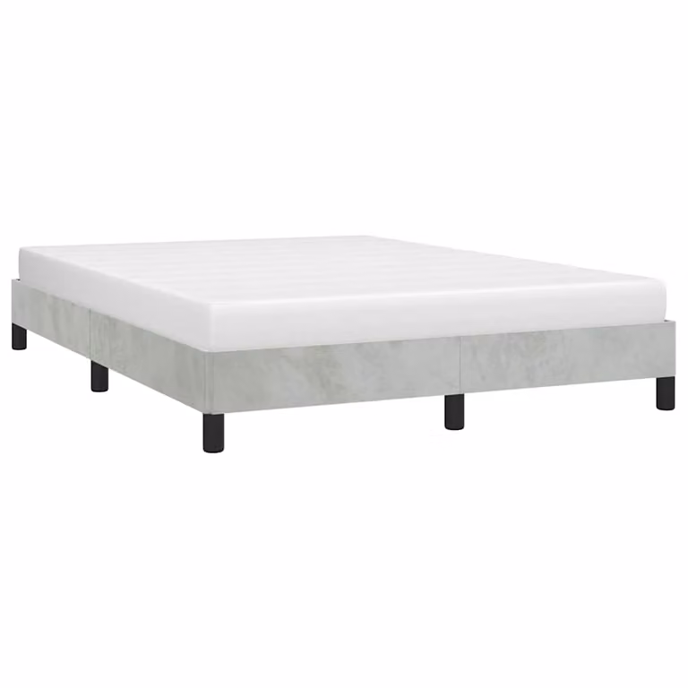 Struttura letto imbottita vidaXL in velluto Grigio con base in legno L: 140 cm, P: 193 cm