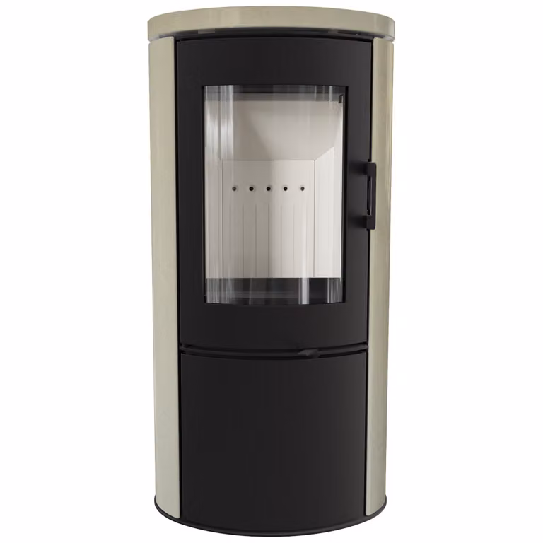 Stufa a legna in acciaio KRATKI AB S/DR ECO 5,5 kW Ø 150 crème rivestimento decorativo