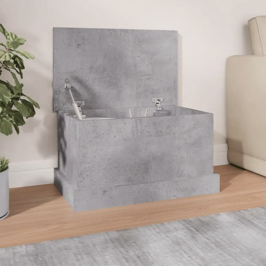 Contenitore vidaXL in legno multistrato colore grigio cemento L 50 cm x P 30 cm x H 28 cm
