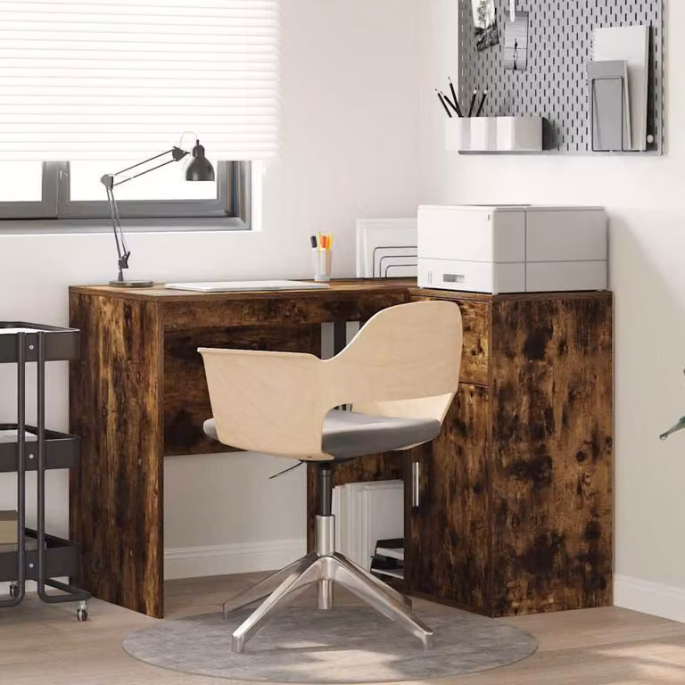 Maison Exclusive - Scrivania ad angolo con cassetto Rovere fumé 102 x 88 x 75 cm