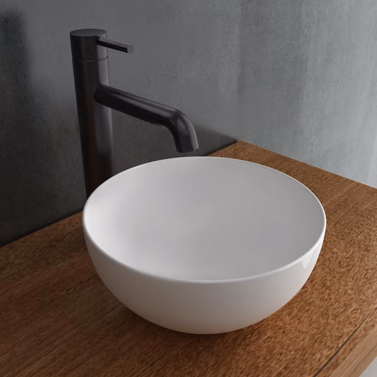 Lavabo in vetro satinato, diametro 42 cm