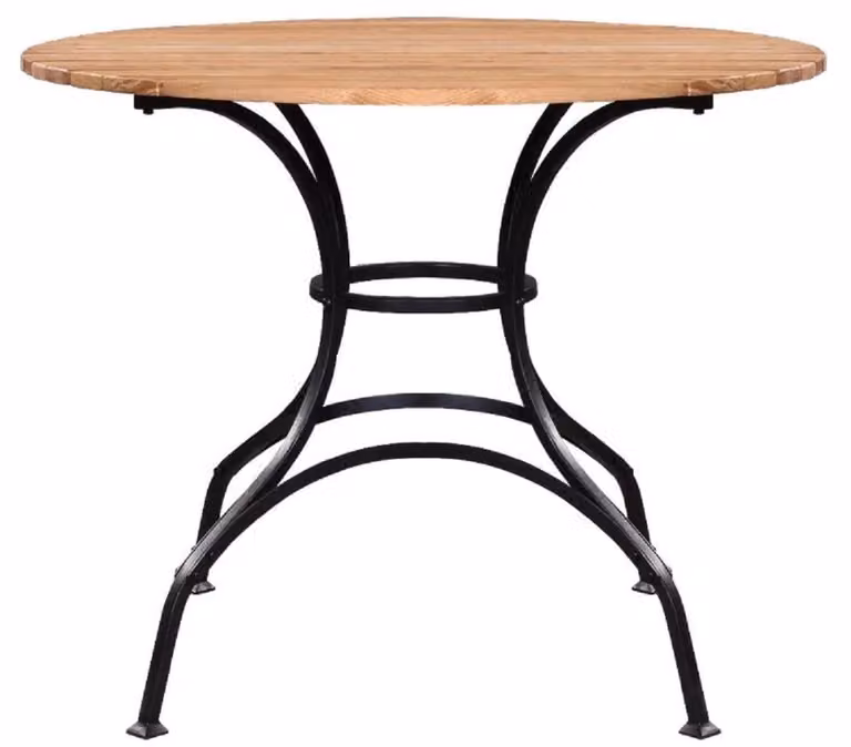 Casa Padrino tavolo da giardino liberty marrone/nero Ø 100 x h. 78 cm - Tavolo rotondo da giardino e patio - Mobili da giardino e patio liberty