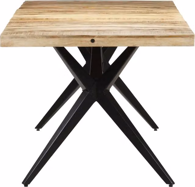 Tavolo da Pranzo 160x80x76 cm in Legno Massello di Mango Grezzo 323566