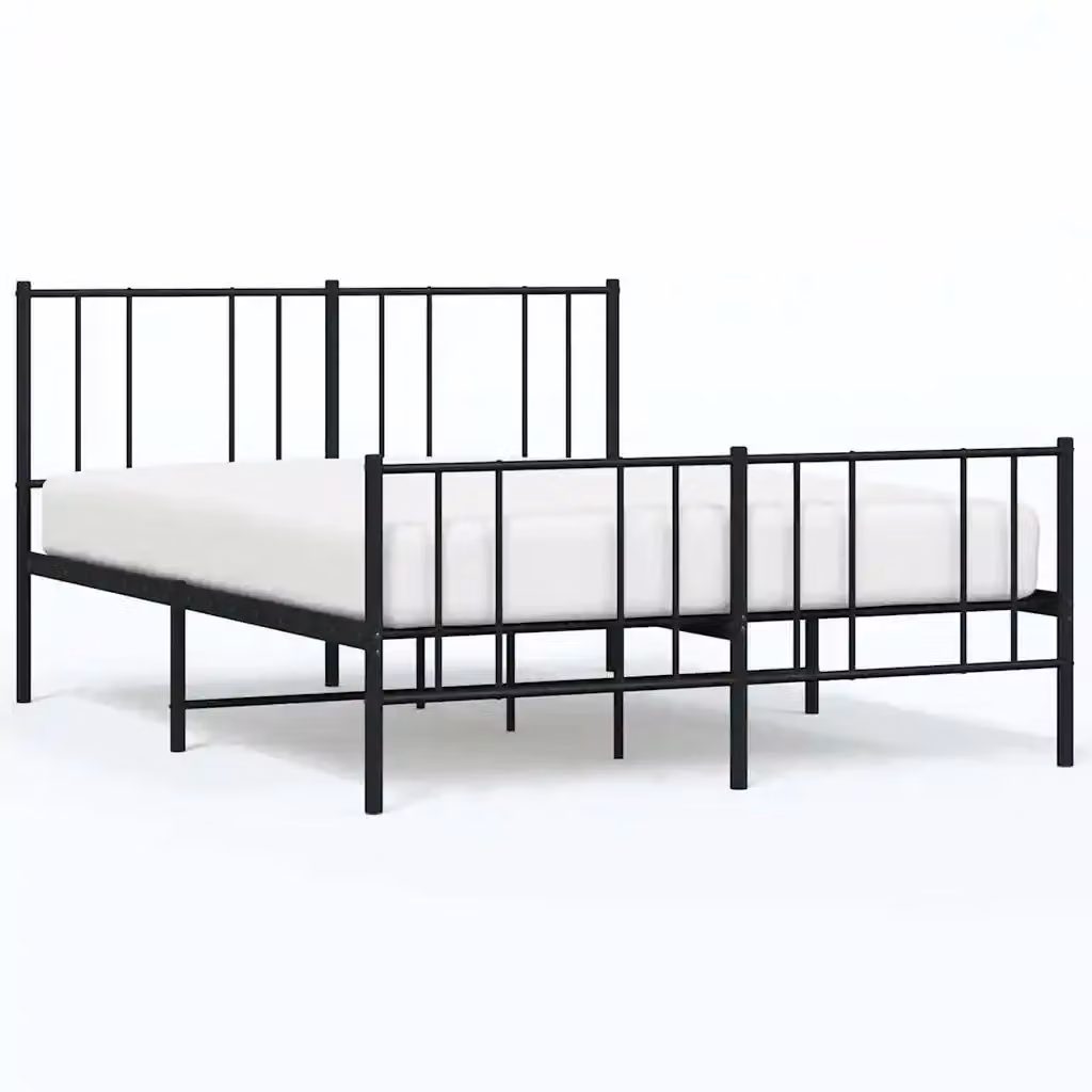 Giroletto vidaXL con pediera in metallo nero senza materasso L/P/H: 200 x 160 x 90 cm – 2