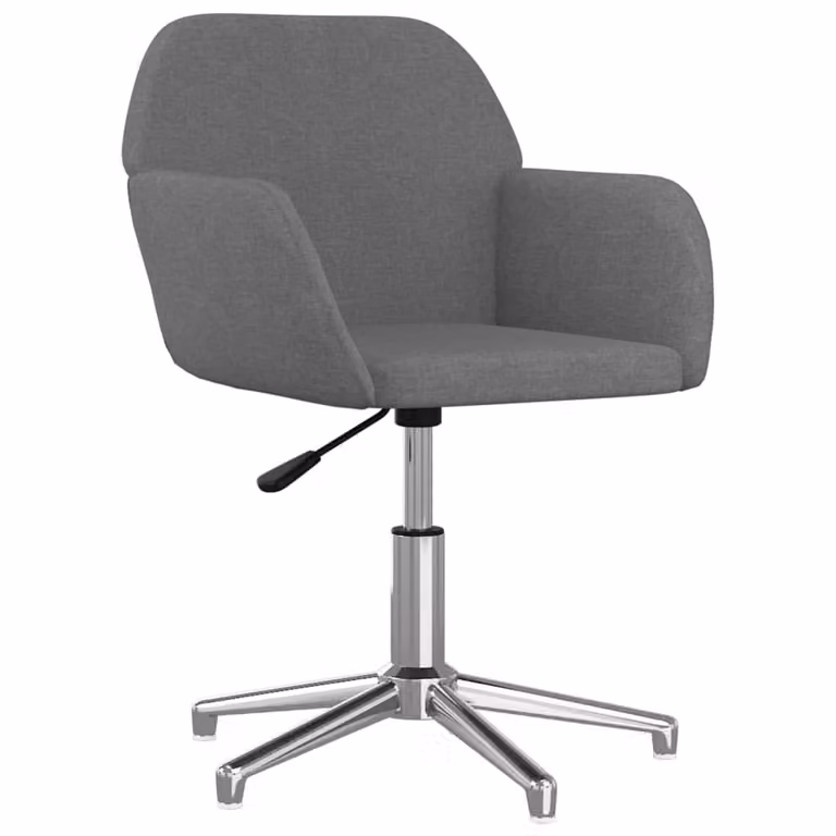 Sedia da Ufficio Girevole Grigio Chiaro in Tessuto