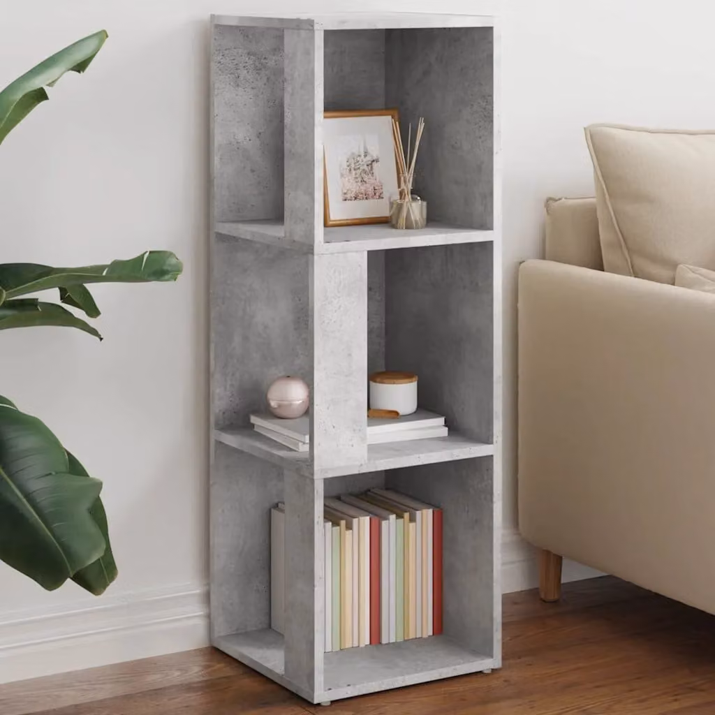 Armadietto angolare moderno vidaXL in MDF grigio con ripiani interni L/P/H: 33 x 33 x 100 cm