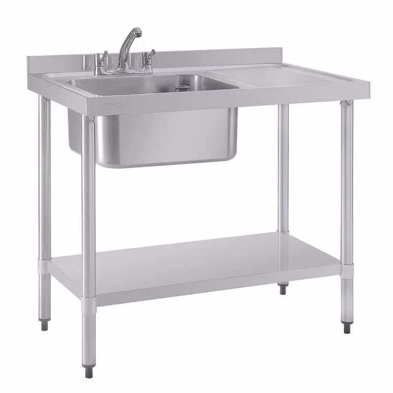 Lavello Vogue in acciaio inox, 1 lavello a destra, 100x60 cm