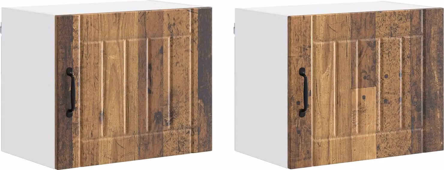 Armadietto a muro LUCCA 2 pcs Legno antico 50 x 31 x 40 cm