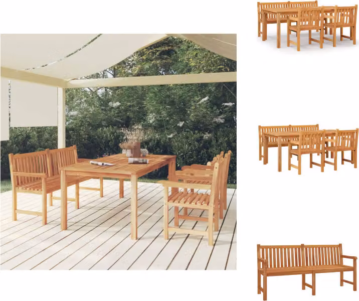 vidaXL Set da pranzo da giardino 4 pezzi in teak massiccio - Set di mobili da giardino