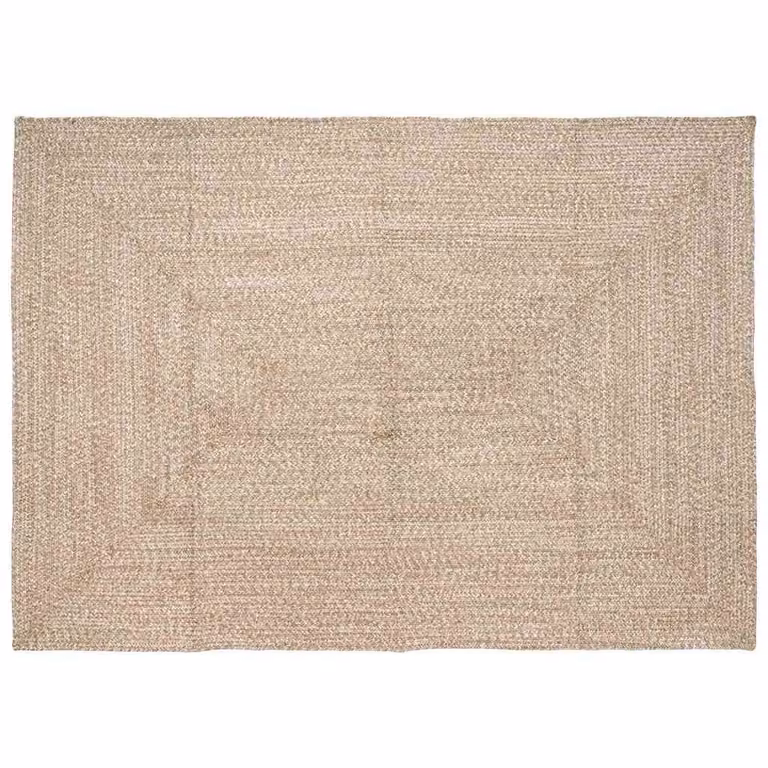 Tappeto da area vidaXL in juta moderno, lavabile, bianco e beige, L 240 cm x P 340 cm