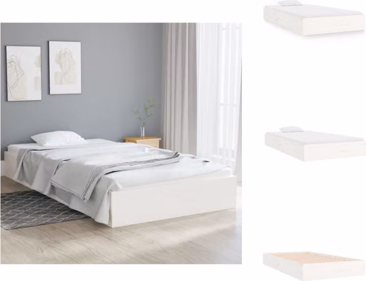 vidaXL Letto in legno massiccio bianco 90x200 cm - Letti & reti