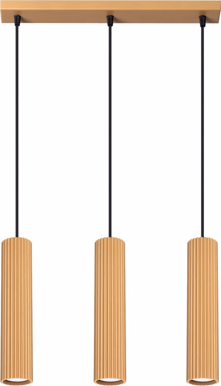 Lampada a sospensione esclusiva AMBER 3, attacco GU10, finitura oro e alluminio