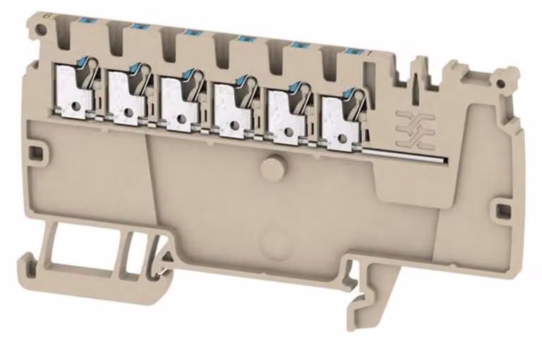 50 pezzi Morsetto di distribuzione 1,5qmm, beige scuro - Morsetto passante 3,5 mm 17,5A AAP11 1.5 LI BL