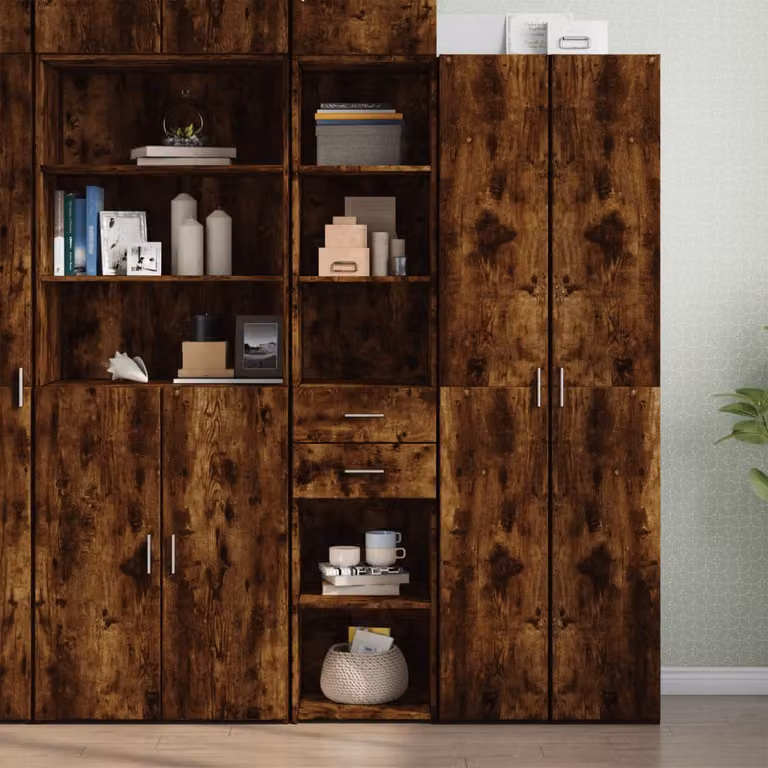 vidaXL Credenza Moderna in Rovere Marrone con Ante a Battente e Ripiani Interni L/P/H: 40 x 42,5 x 185 cm