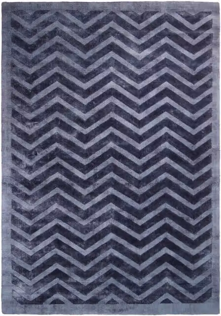 Tappeto Luxury Kendra Home Blu a spina di pesce in viscosa L: 150 cm, P: 80 cm
