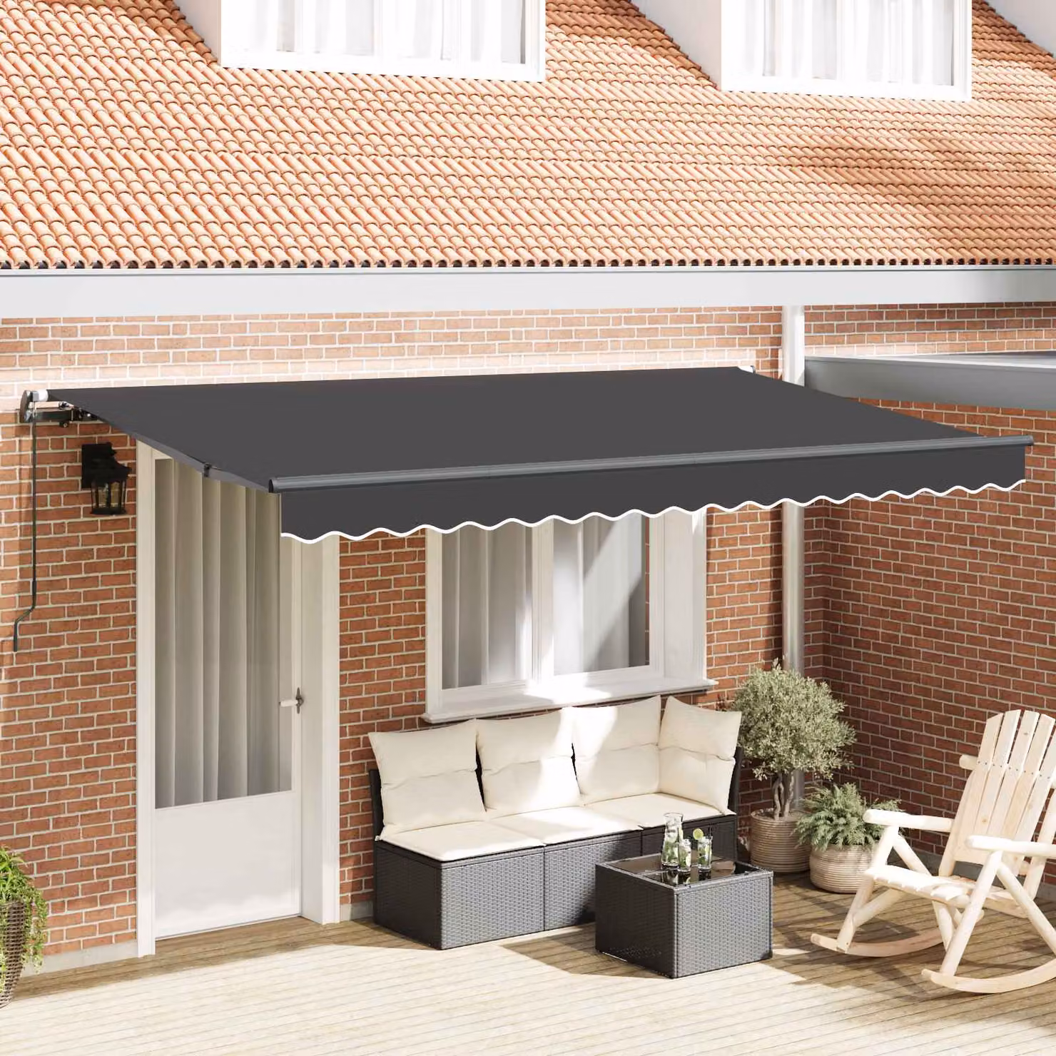 Tenda retrattile vidaXL in alluminio e poliestere colore antracite L: 400 cm, P: 200 cm