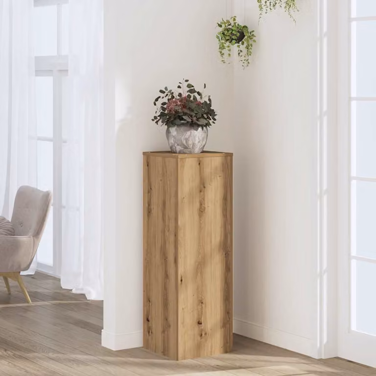 Supporto per piante vidaXL in legno rovere marrone, design moderno, L/P/H: 33 x 33 x 100 cm