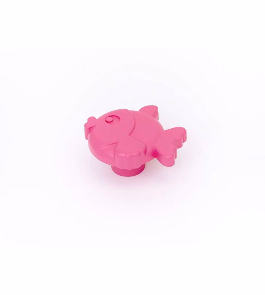 Pomolo pesce in plastica fucsia 44 x 41 mm