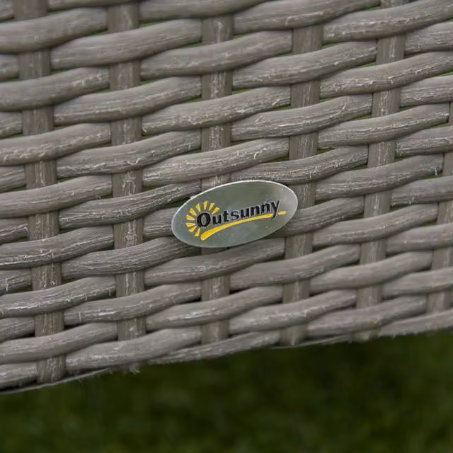 EasyComfort Set Giardino Esterno 3 Pezzi in Rattan PE e Acciaio, Set 2 Sedie con Cuscini Lavabili, Braccioli, Tavolino da Caffè con Piano in Vetro, Salotto da Giardino Balcone Patio Cortile, Grigio