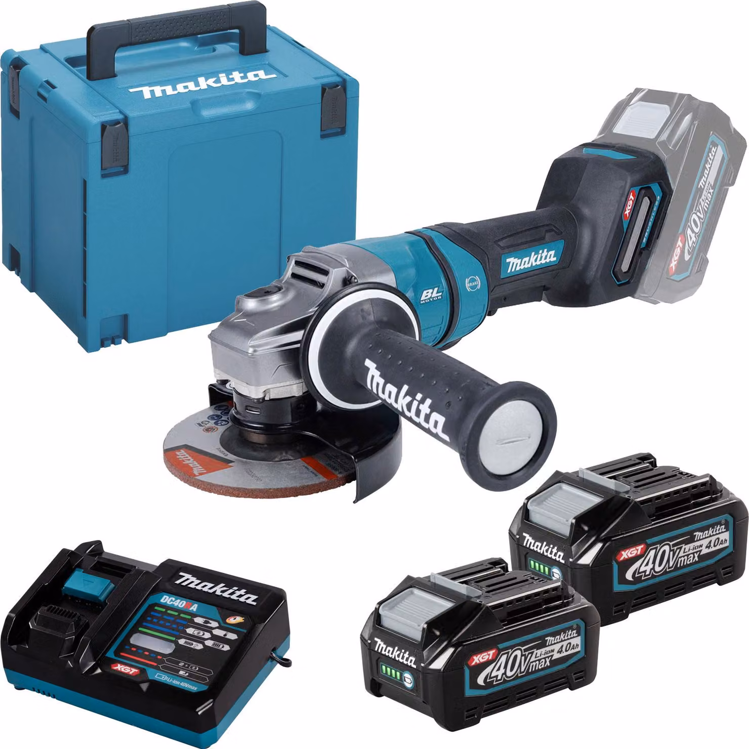 Smerigliatrice angolare a batteria GA050GM201 Sp.40V Velocità.11000 1/min M14 Disco-D.125mm w.2Akkus 4Ah