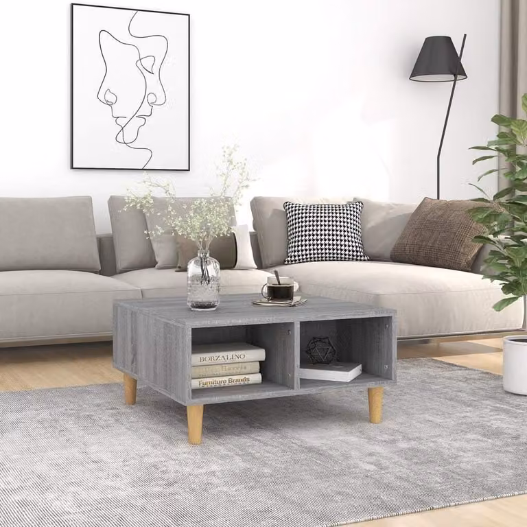 vidaXL Tavolino Grigio Sonoma 60x60x30 cm Materiale a base di legno - Tavolino - Tavolini - Tavolo - Tavolino da salotto
