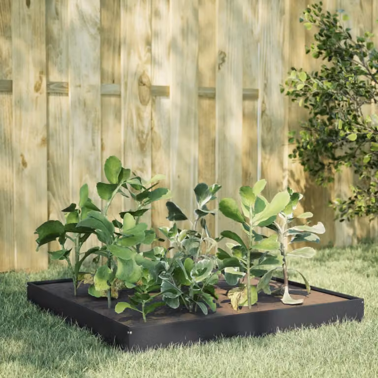Fioriera Rialzata da Giardino vidaXL in Acciaio, Colore Antracite, L 100 x P 100 x H 18,5 cm