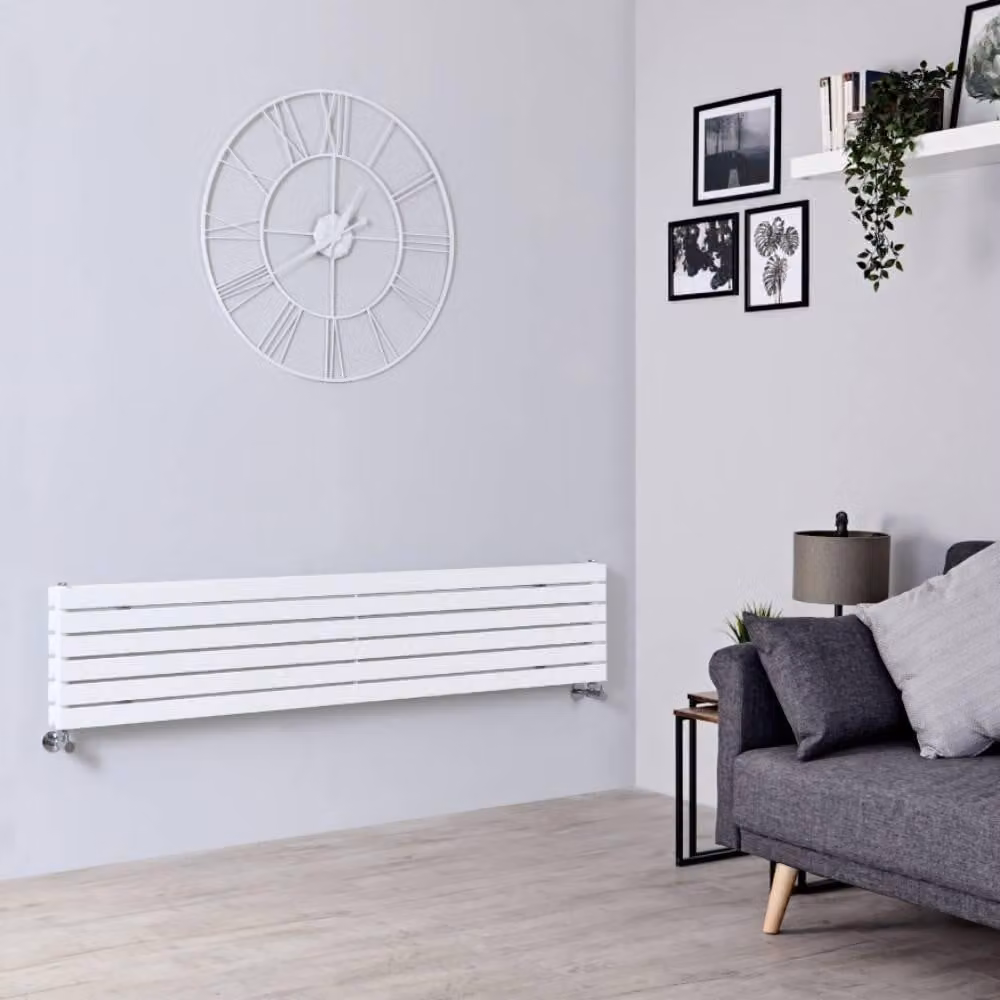 Radiatore di Design Orizzontale Bianco - 354 x 1780mm - 1150W - Sloane