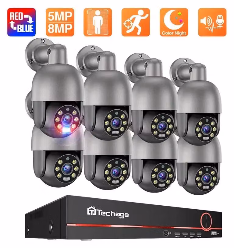 Sistema di videosorveglianza a 8 canali - Telecamere IP per la sicurezza - Kit di telecamere di sorveglianza - Telecamere di sicurezza per esterni
