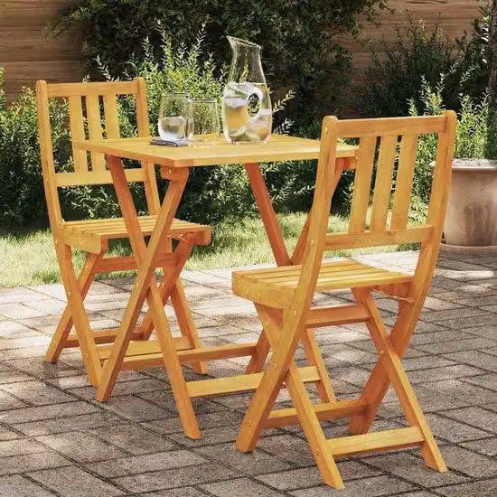 Set da 3 pezzi in legno di acacia marrone