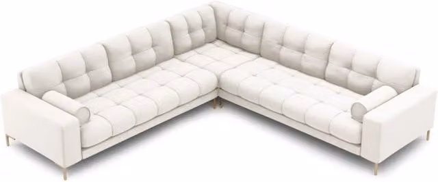 Divano angolare reversibile Bali Cosmopolitan Design in tessuto beige chiaro, 6 posti, L 256 cm x P 93 cm x H 75 cm