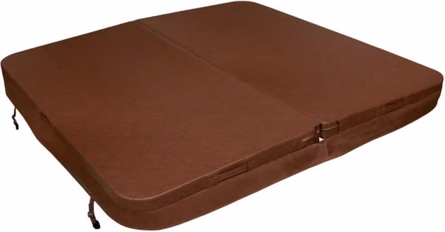 Copertura Vasca Idromassaggio 2,1 x 2,1 m Quadrata in PVC – Marrone
