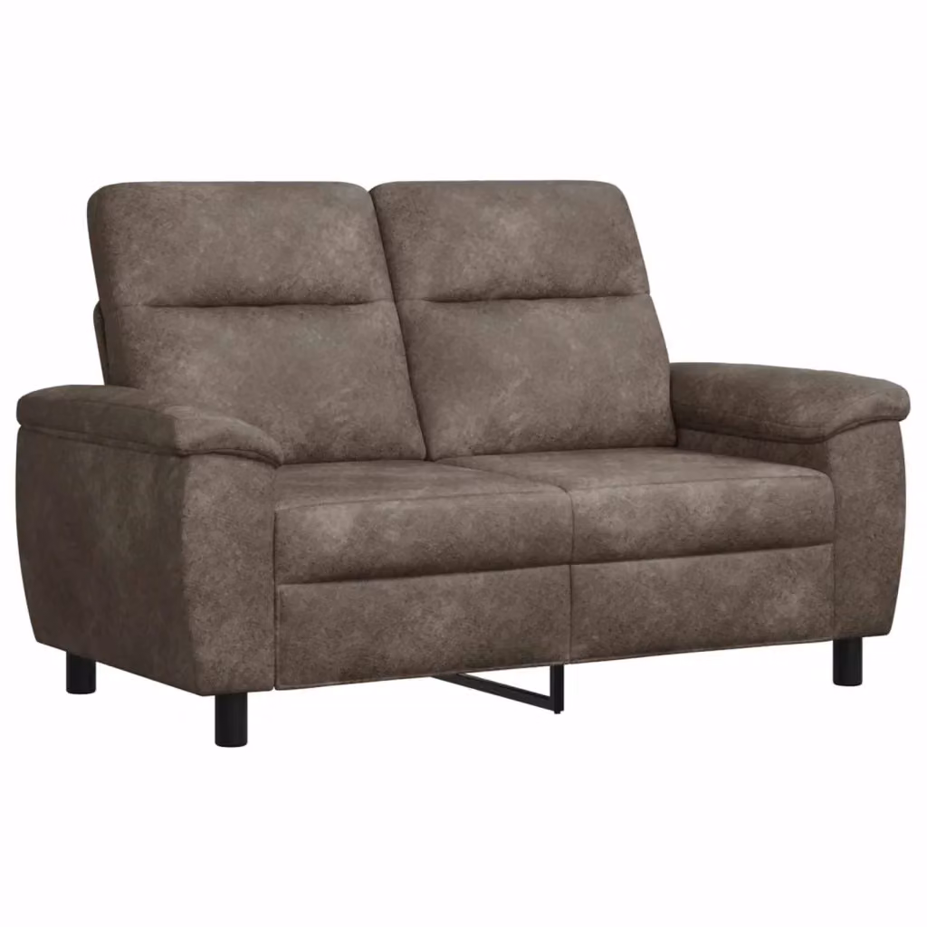 Divano moderno vidaXL in ecopelle con struttura in metallo, Grigio e Nero, L: 158 cm, P: 90 cm, H: 95 cm – 2