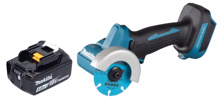 Smerigliatrice angolare a batteria Makita DMC 300 T1 18 V 76 mm brushless + 1x batteria 5,0 Ah - senza caricabatterie