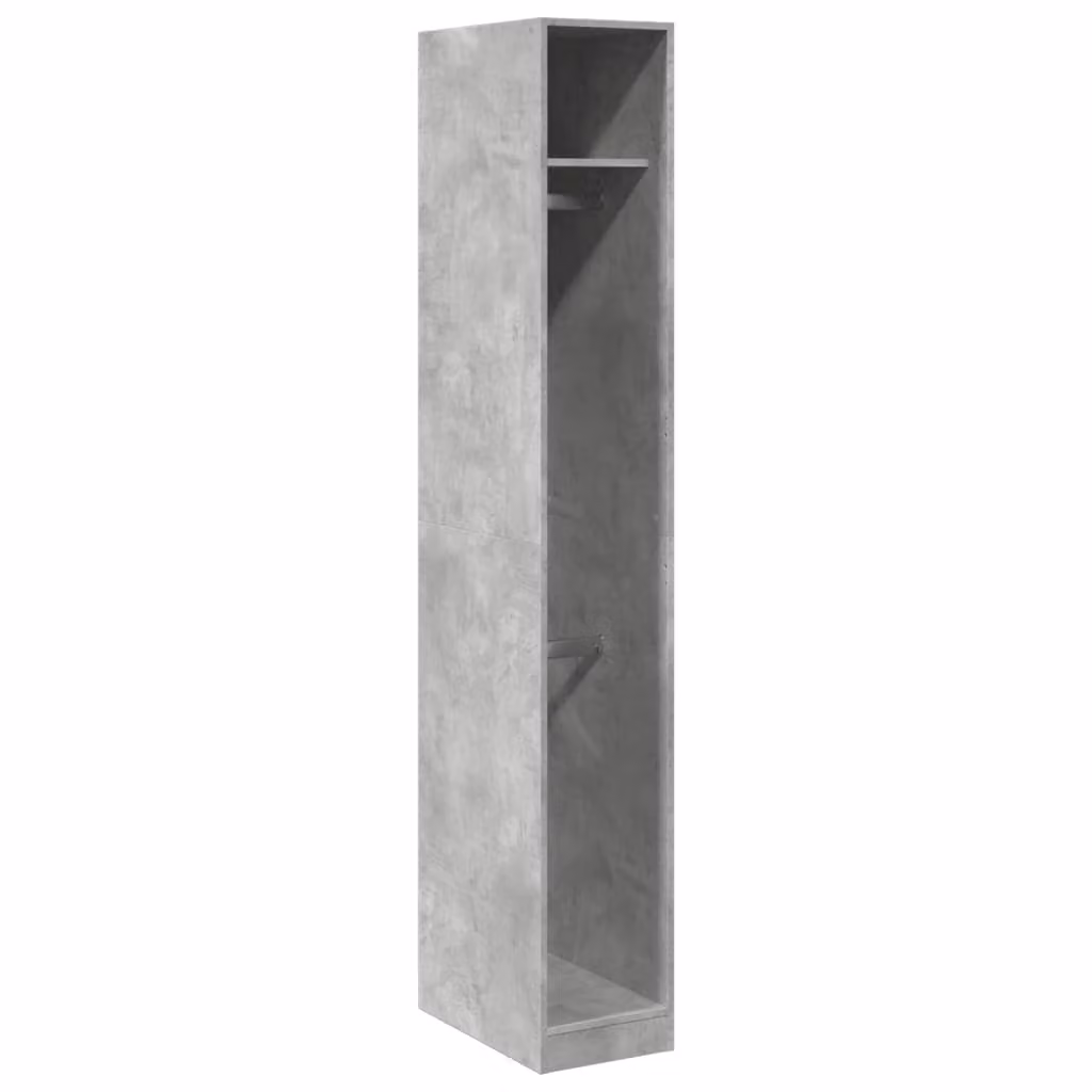 Armadio Grigio Cemento 30x50x200 cm in Legno Multistrato