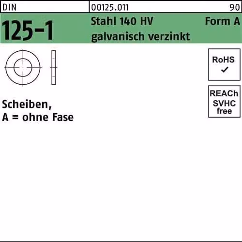 Dischi Reyher DIN 125 St. 140 HV A 2.2 vz 001250110022000 (5000 pezzi)